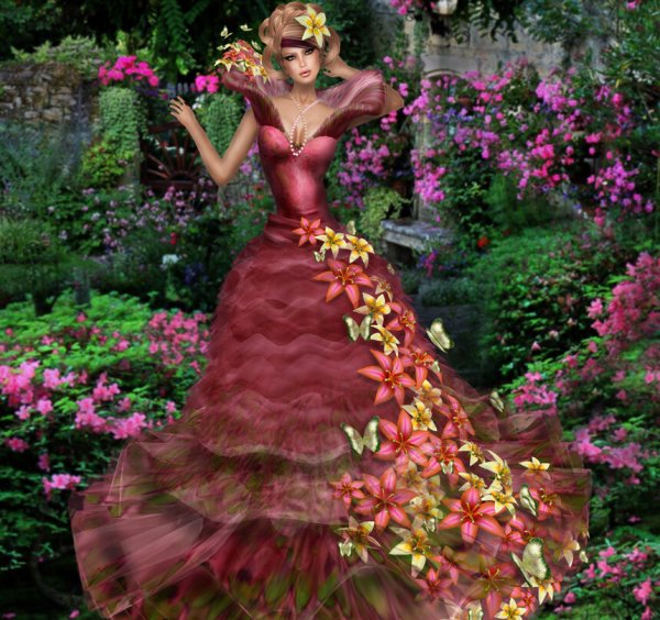Сказочное платье из цветов