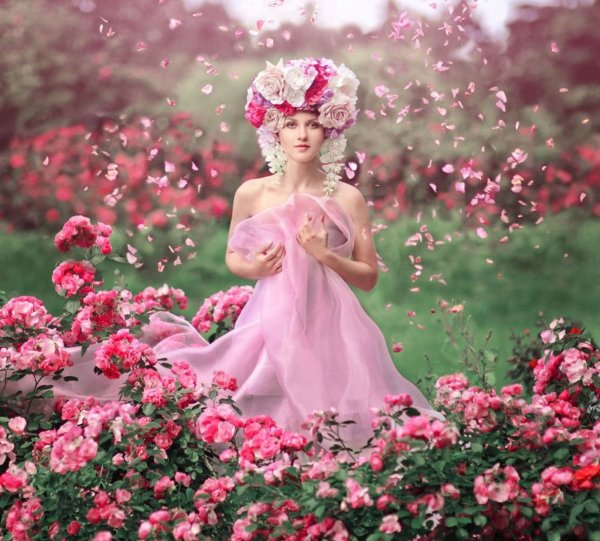 Фотосессия в розовом цвете