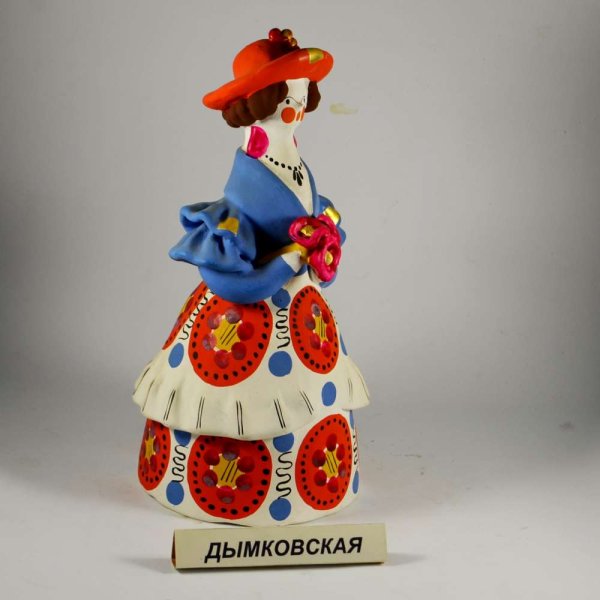 Элементы дымковской росписи барышни