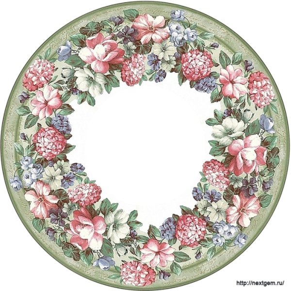 Цветочный орнамент в круге