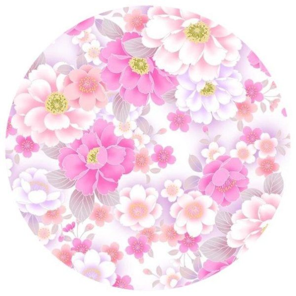 Круглые наклейки с цветами