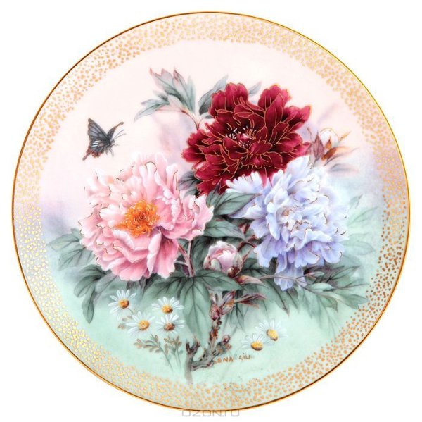 Круглая фотопечать с цветами