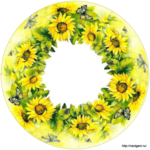 Круглые цветочные рамки для декупажа