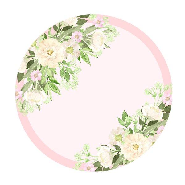 Нежный цветочный круглый рамка