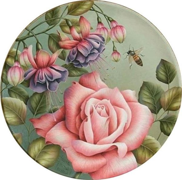 Круглые цветочные мотивы для декупажа