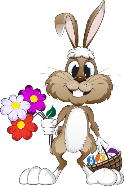 Зайчонок с цветами