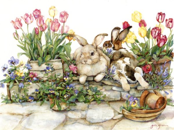 Кролик в веночке