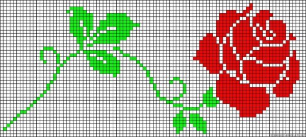 Рисование по клеткам цветок