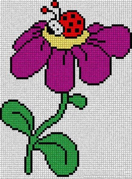 Рождественская пуансеттия крестиком