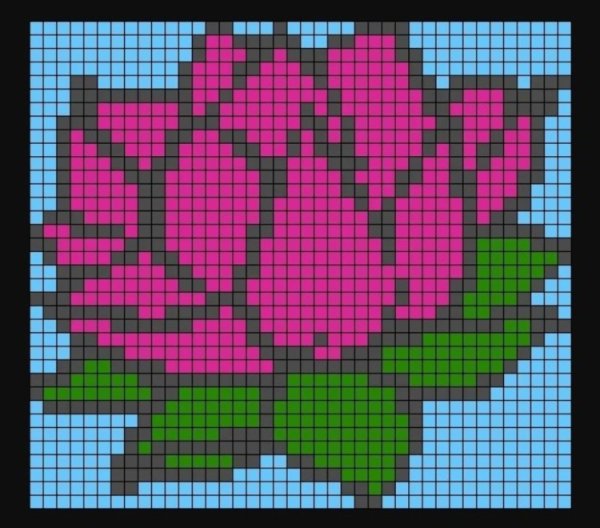 Мелкий цветочный узор для вышивки крестиком