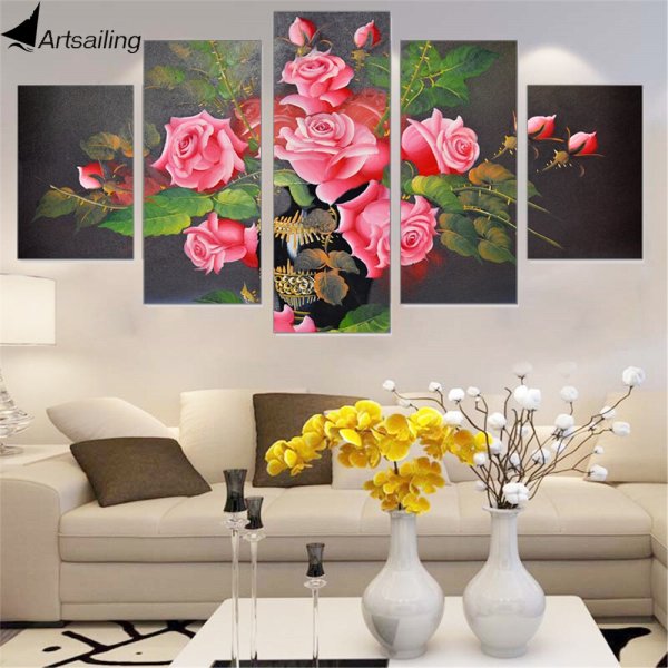 Цветы триптих живопись