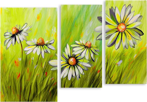 Алмазная вышивка триптихи Магнолия