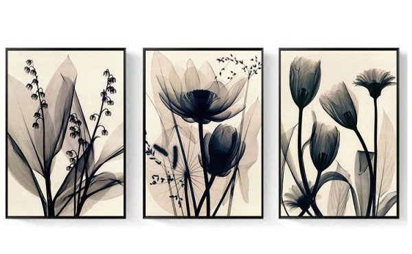 Триптих картины цветы