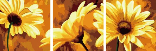 Модульная картина кремовые цветы 120 х 77см 4 модуля Картиномания