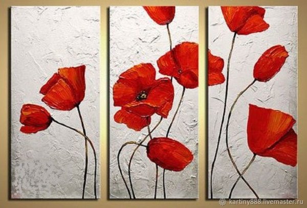 Триптих с цветами