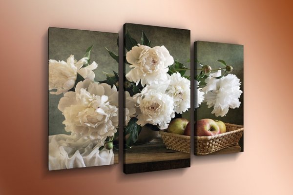 Paintboy Premium маки на сером фоне триптих