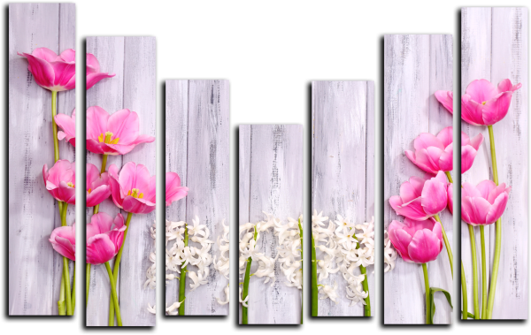 Цветы мастихином диптих