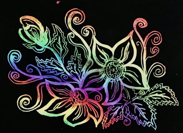 Техника граттаж картины