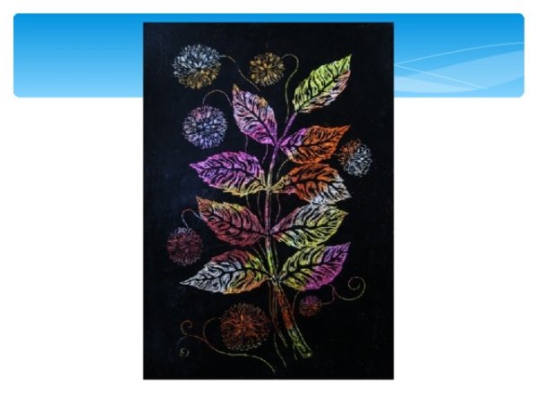 Граттаж цветы в вазе