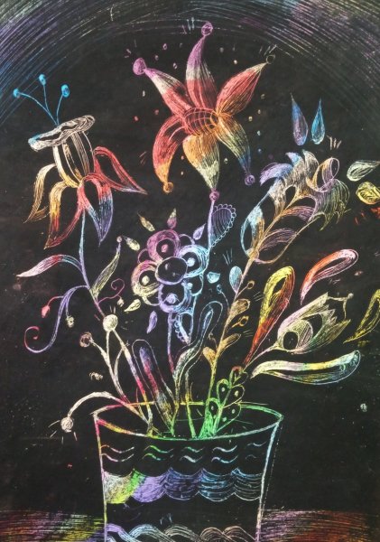 Воскография граттаж