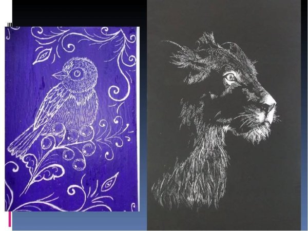 Граттаж восковые мелки