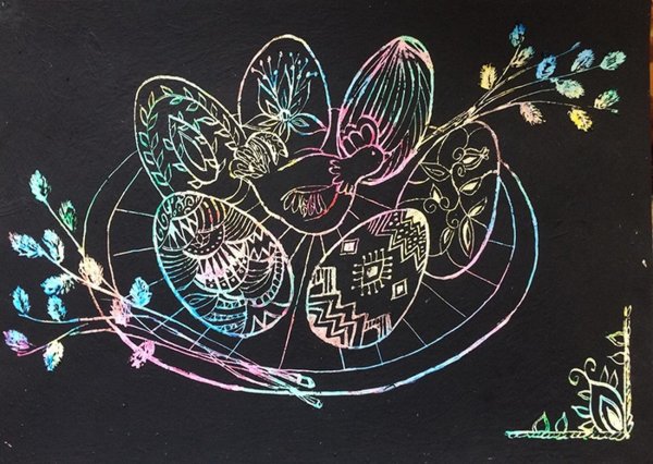 Граттаж техника рисования