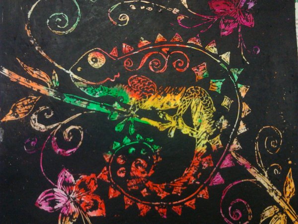 Воскография граттаж