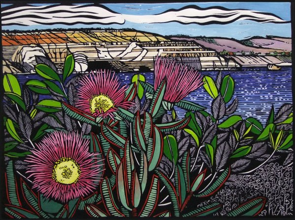 Цветы в технике граттаж