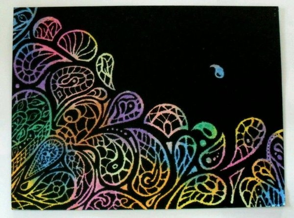 Гравюра граттаж дети