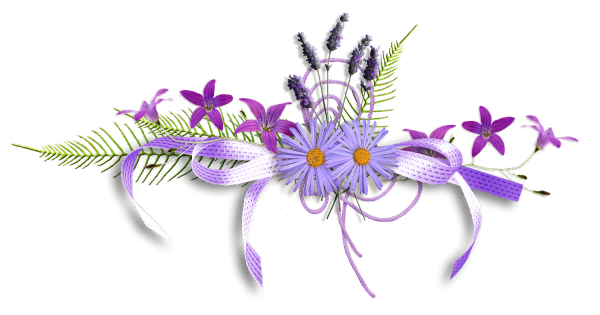 Сиреневые цветы на прозрачном фоне