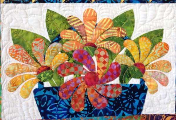 Лоскутные панно с цветами