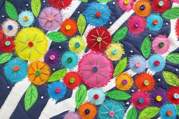 Картины из кусочков ткани