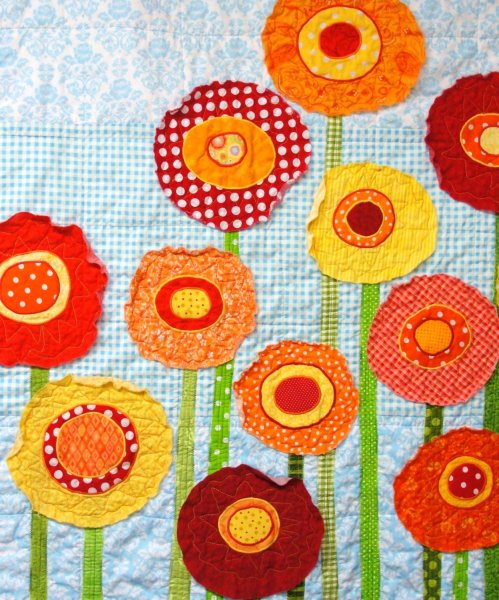 Тканевая аппликация цветы