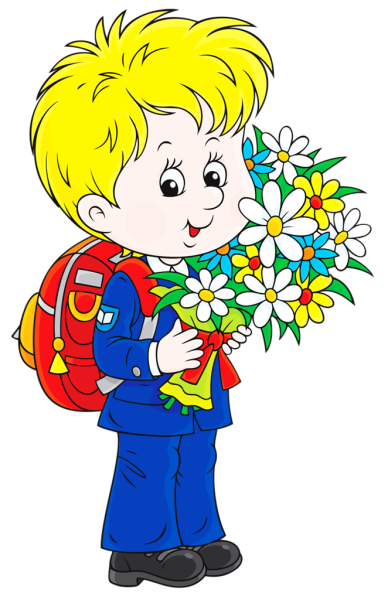 Мальчик с букетом роз