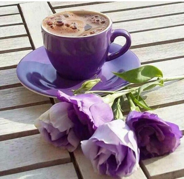 Сиреневое утро кофе