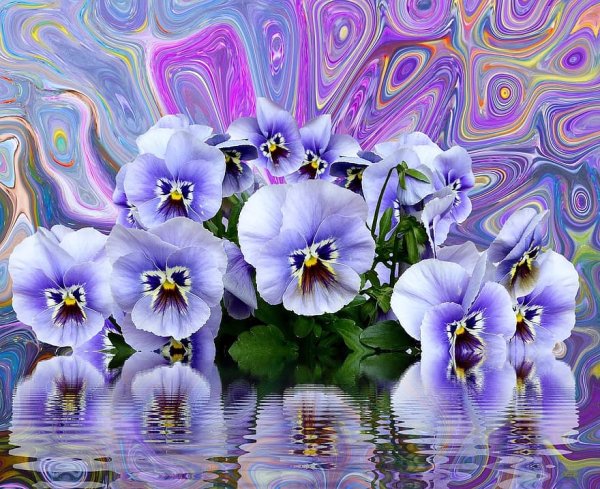 Надпись с днем рождения на фоне цветов