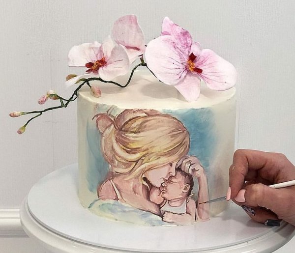 Торт девушка с сакурой