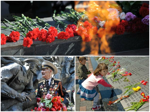 Вручение цветов ветеранам