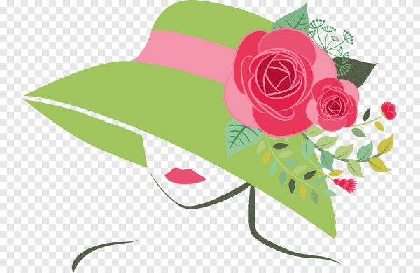 Шляпа с цветами на прозрачном фоне