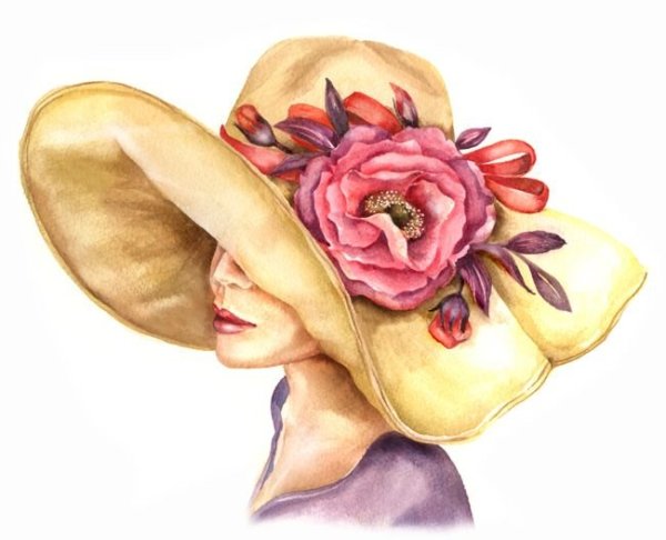 Шляпа акварель