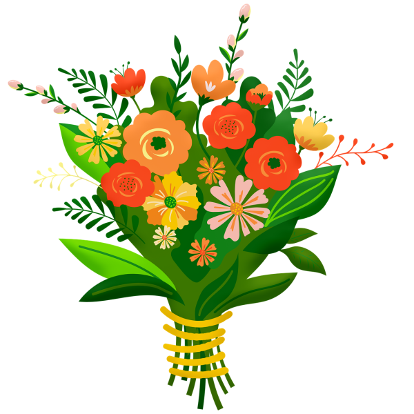 Букет цветов мультяшный