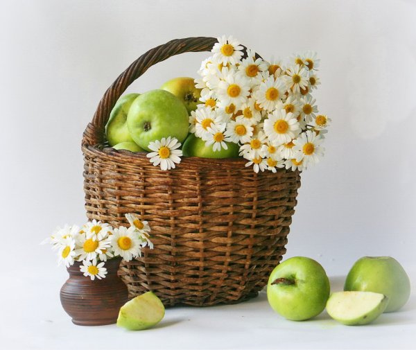Корзинка с яблоками