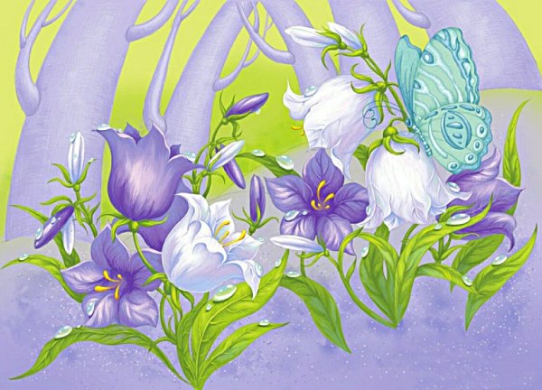 Раскраска колокольчик цветок