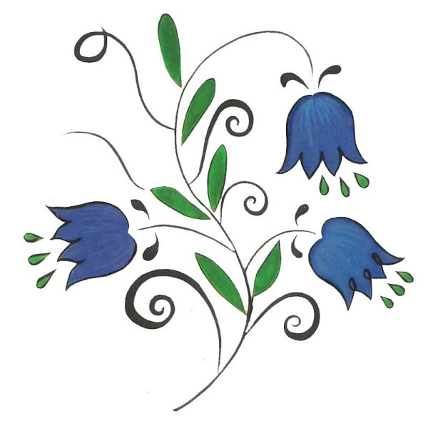 Трафарет цветов колокольчик