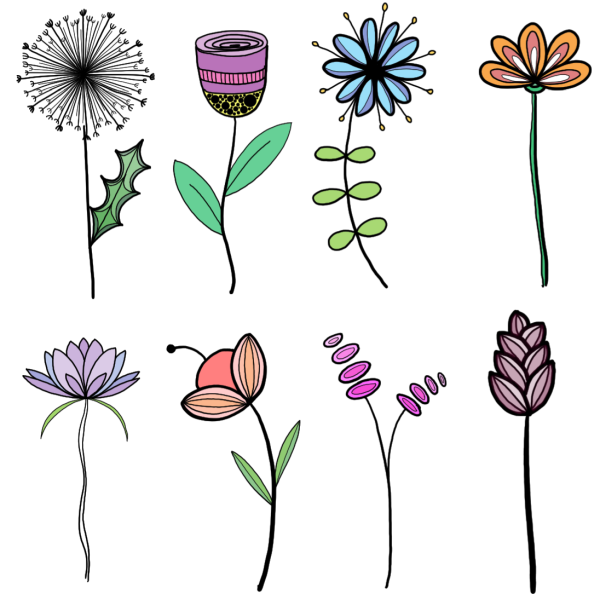 Маленькие цветы для срисовки