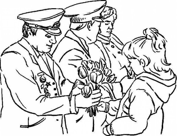 Мальчик и девочка в военной форме