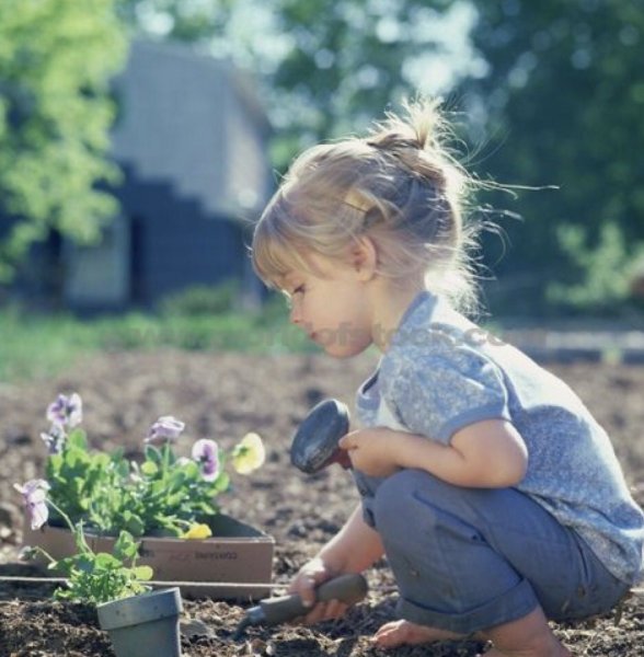 Фотосессия ребенка в огороде