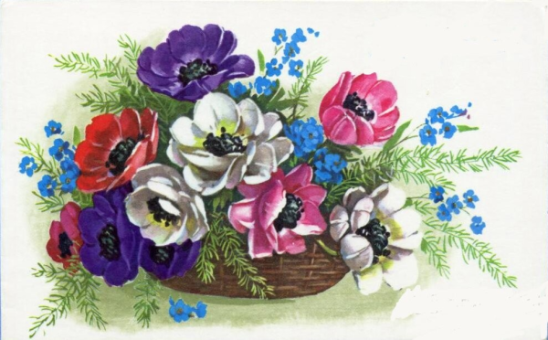 Советские открытки цветы