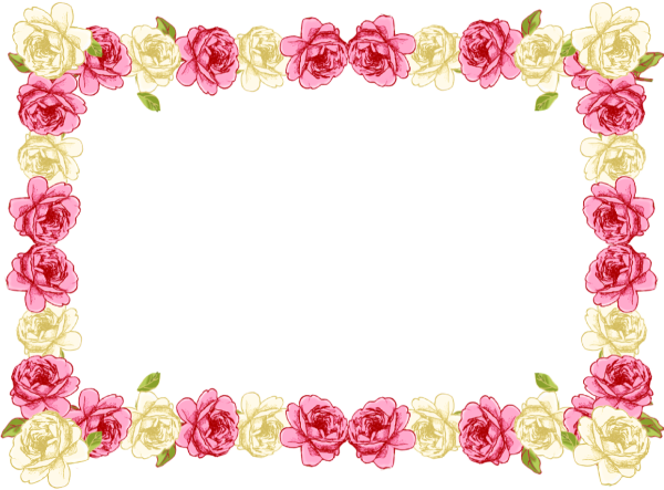 Цветочная рамка на прозрачном фоне