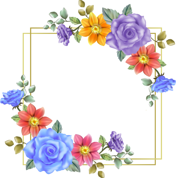 Прямоугольная рамка из цветов